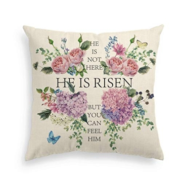 AVOIN Easter He is Risen Decorative Pillow Cover