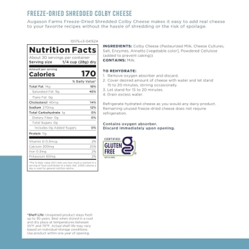 Augason Farms Freeze-Dried Colby Cheese Can for Meals