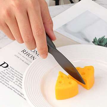 Buyer Star Black 4 Piece Cheese Knife Set for Charcuterie