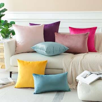 Soft Velvet Decorative Throw Pillow Covers for Home