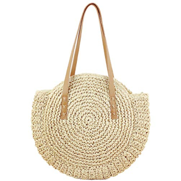 Beach Bags for Women Straw Bag Vacation Summer Large Foldable Straw Beach Bag Tote Woven Shoulder Pu...