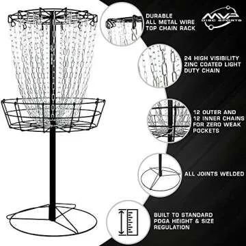 MVP Disc Sports Black Hole 24-Chain Portable Disc Golf Basket Target