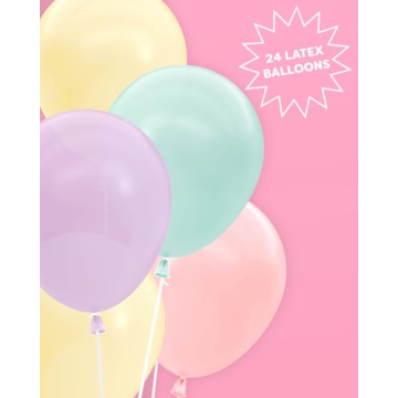 xo, Fetti Pastel Birthday Balloon Set - 24 pk, 12" | Bachelorette Party Decorations, Garden Bridal Shower, Birthday Party, Pastel Baby Shower, Engagement