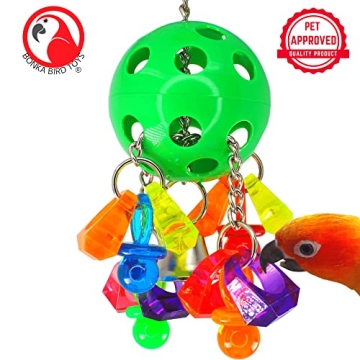 Durable Bonka Bird Toys Paci Pull for Active Birds