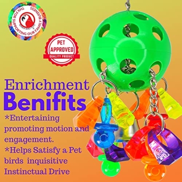 Durable Bonka Bird Toys Paci Pull for Active Birds