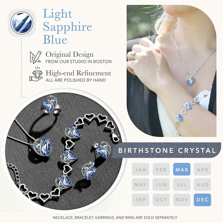 Silver Plated Infinity Heart Necklace with Crystals