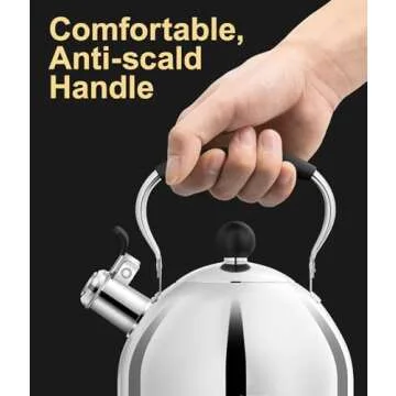 Durable 2 Quart Whistling Tea Kettle for Any Kitchen