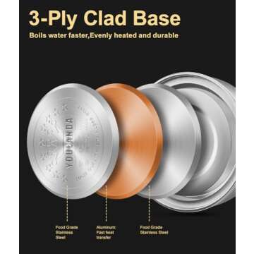 Durable 2 Quart Whistling Tea Kettle for Any Kitchen