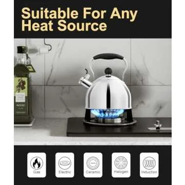 Durable 2 Quart Whistling Tea Kettle for Any Kitchen