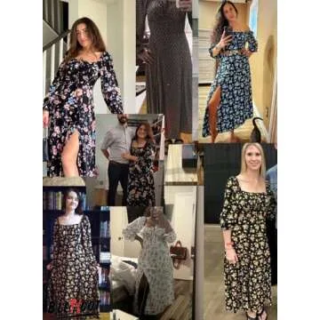 BLENCOT Floral Square Neck Dress for Stylish Women