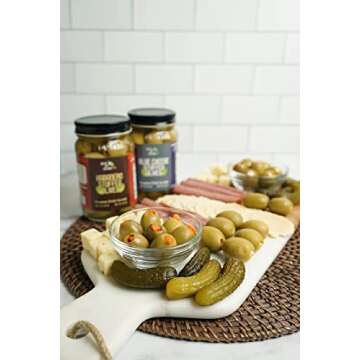 Green Jay Gourmet Blue Cheese Stuffed Olives – Cheese Stuffed Green Olives for Cocktail Garnish & Cheese Board – Dirty Martini Olives – Gourmet Olives – All Natural – Large – 2 x 16 Ounces