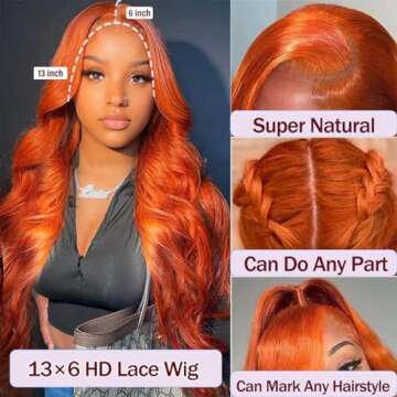 soeyrkke Ginger Orange Lace Front Wigs Human Hair 13x6 Body Wave Frontal Wigs Human Hair for Women 2...