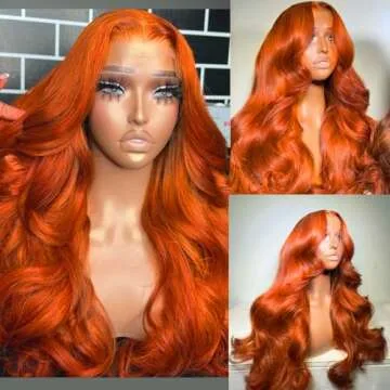 soeyrkke Ginger Orange Lace Front Wigs Human Hair 13x6 Body Wave Frontal Wigs Human Hair for Women 200% Density Pre Plucked HD Transparent Lace Glueless 350 Colored Human Hair Wig Bleach Knots 26 Inch
