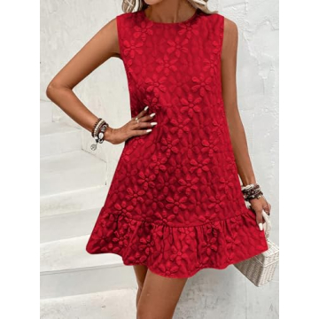 SOLY HUX Ruffle Hem Sleeveless Tank Dress for Women