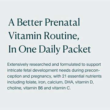 NATALIST Daily Prenatal Packs Daily Preconception & Pregnancy Formula Women's Wellness Multivitamin & Wild-Sourced Marine Algae DHA - Vegan, Gluten-Free - 30 Capsule Packets