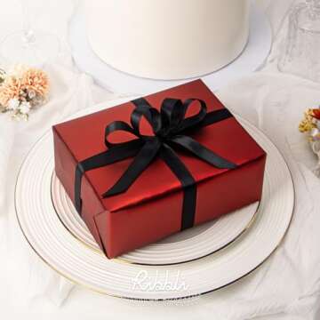 Ribbli Black Satin Ribbon Double Faced Satin 1/2 inch x Continuous 50 Yards-Black Ribbon for Gift Wr...