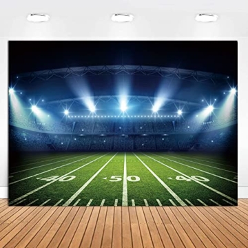 Qian Football Stadium Backdrop for Photography 7x5ft Auditorium Light Football Field Photo Backgroun...