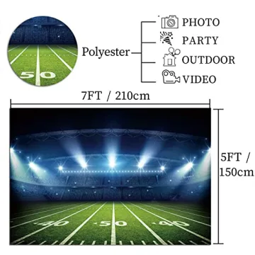 Vibrant Qian Football Backdrop 7x5ft for Parties