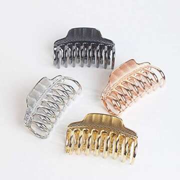 Numblartd Fashion Vintage Metal Alloy Large Hair Jaw Clips Hair Clamp - Women Hair Updo Grip Hair Claw Shark Clip Hair Accessories for Thick Hair (Black)