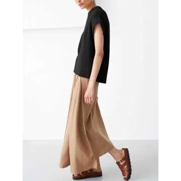 YKR Cap Sleeve Sweater Vest for Women Crew Neck Short Sleeve Sweater Oversized Knit Ribbed Pullover Tank Tops Black