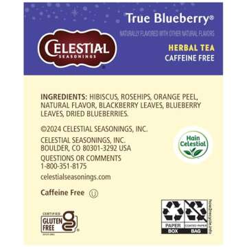 Celestial Seasonings True Blueberry Tea - 40 Bags Total