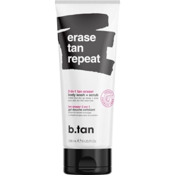 b.tan Self Tan Remover & Body Wash | Erase Tan Repeat - Best 2-in-1 Exfoliator Scrub & Body Wash, Ex...