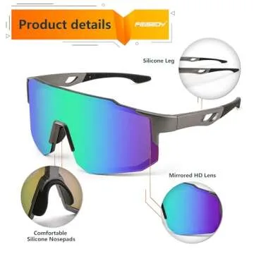 FEISEDY Sports Sunglasses Mens Women Baseball Sunglasses Biking Cycling Sunglasses for Teens UV400 Protection B2388