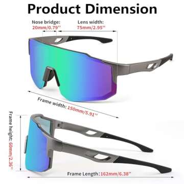 FEISEDY Sports Sunglasses Mens Women Baseball Sunglasses Biking Cycling Sunglasses for Teens UV400 Protection B2388