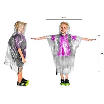 Durable Lingito Rain Ponchos Family Pack for All Ages