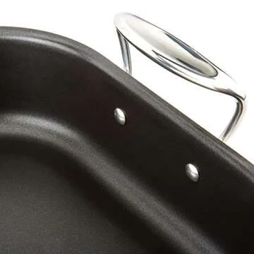 All-Clad Specialty Stainless Steel Large Roaster with Nonstick Rack 13x16 Inch Oven Broiler Safe 500F Roaster Pan, Pots and Pans, Cookware Silver