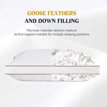 puredown Goose Down Pillow Set for Ideal Sleep Comfort