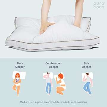 puredown Goose Down Pillow Set for Ideal Sleep Comfort