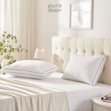 puredown Goose Down Pillow Set for Ideal Sleep Comfort