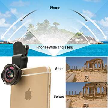 Cell Phone Camera Lenses Kit, 4 in 1 18X Telescopic Zoom Lens/4K HD Super Wide Angle/Macro/Fisheye Lens/Tripod/Camera Shutter Compatible with iPhone 12 11 Xs Max 8 7 6 Plus, Samsung Moto and More