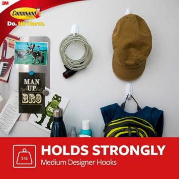 Command Medium Designer Hooks for Home Organization