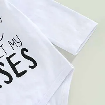 DNOMAID YZARC Western Baby Boy Girl Outfits Letters Print Long Sleeve Romper Bodysuit Cow Print Pants Hat 3Pcs Clothes Set (Pink Horse, 0-3 Months)