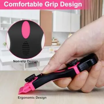 THINKWORK Razor Blade Scraper - Pink Razor Scraper Gift for Women, 2-in-1 Scraper Tool Set with 20Pcs Razor Blades for Removing Window Labels, Decals, Stickers, Glass Stove Top (2 Pack)