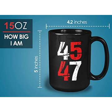 Bubble Hugs Coffee Mug - 45 47 - Trump Vote Government Leader Ballot Conservative Political View 2024 Democratic Election 15oz Black