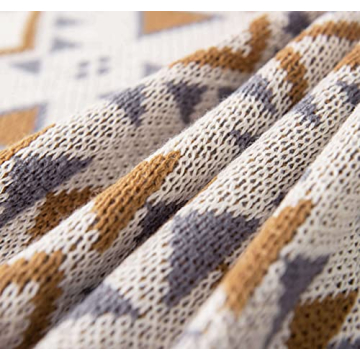 Knitted Boho Tassel Throw Blanket for Sofa & Couch