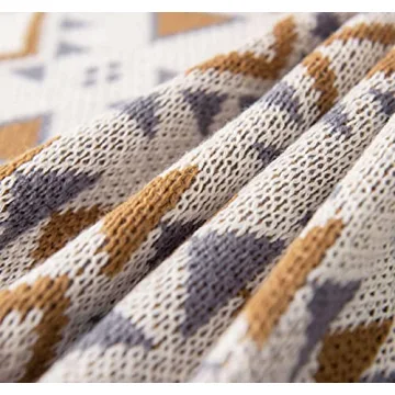 Knitted Boho Tassel Throw Blanket for Sofa & Couch