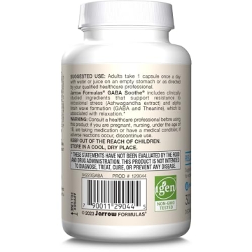 Jarrow Formulas GABA Soothe Capsules for Relaxation