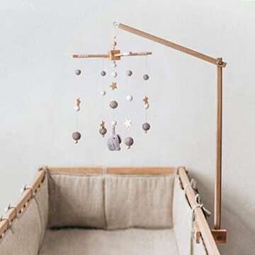 Baby Crib Mobile/White and Grey Nursery Mobile/Nursery Cot Mobile/Gender Neutral Felt Ball Mobile/Ceiling Mobile