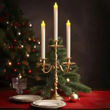 Bighfue LED Flameless Candle, 3D Flickering Taper Battery Operated Candle with Remote Control 10-Key Button, Real Wax 6-Pack for Mantel Christmas Wedding Gift Decoration (Ivory, 0.78 W''9.6 H'')