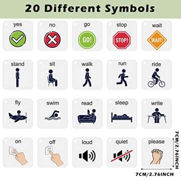 Eersida 20 Pieces PVC ASD Flash Cards Therapy Language Flash Cards Education School Communication Ca...