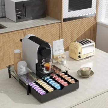 gianotter Crystal Tempered Glass Pod Holder for Vertuo