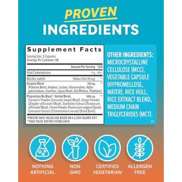 Zenwise Health NO Bloat Probiotics for Women and Men Digestive Health with Ginger, Dandelion, and Lactase, Digestive Enzymes for Gas and Bloating Relief - Vegan Water Retention Pills - 160 CT