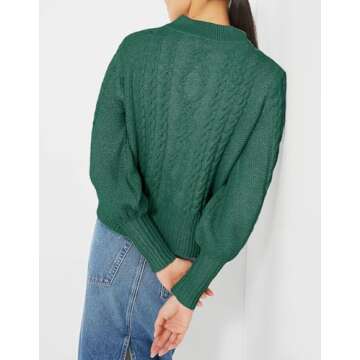 YEXPINE Women's Cardigan Sweater Button Down Long Sleeve Fall Jacket Short Chunky Knit Outerwear Coa...