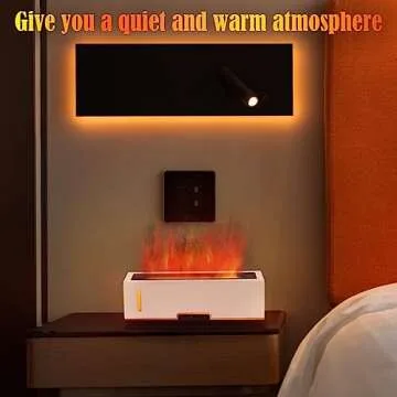 Diffuserlove Flame Diffuser Humidifier Essential Oil Diffusers 200ml Desk Aroma Diffusers for Home Office Cool Fire Air Diffuser (Size:9.8" L x 2.67" W x 3.5" H)