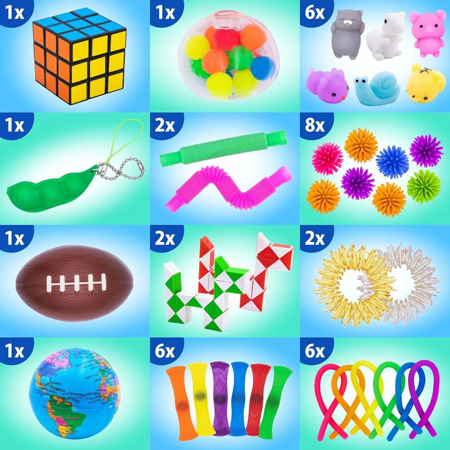 50 Pcs Fidget Toys Pack for Kids - Ideal Stocking Stuffers