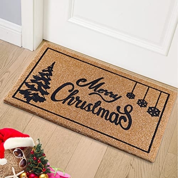 OurWarm Christmas Door Mat Outdoor Welcome Mat - Merry Christmas Doormat